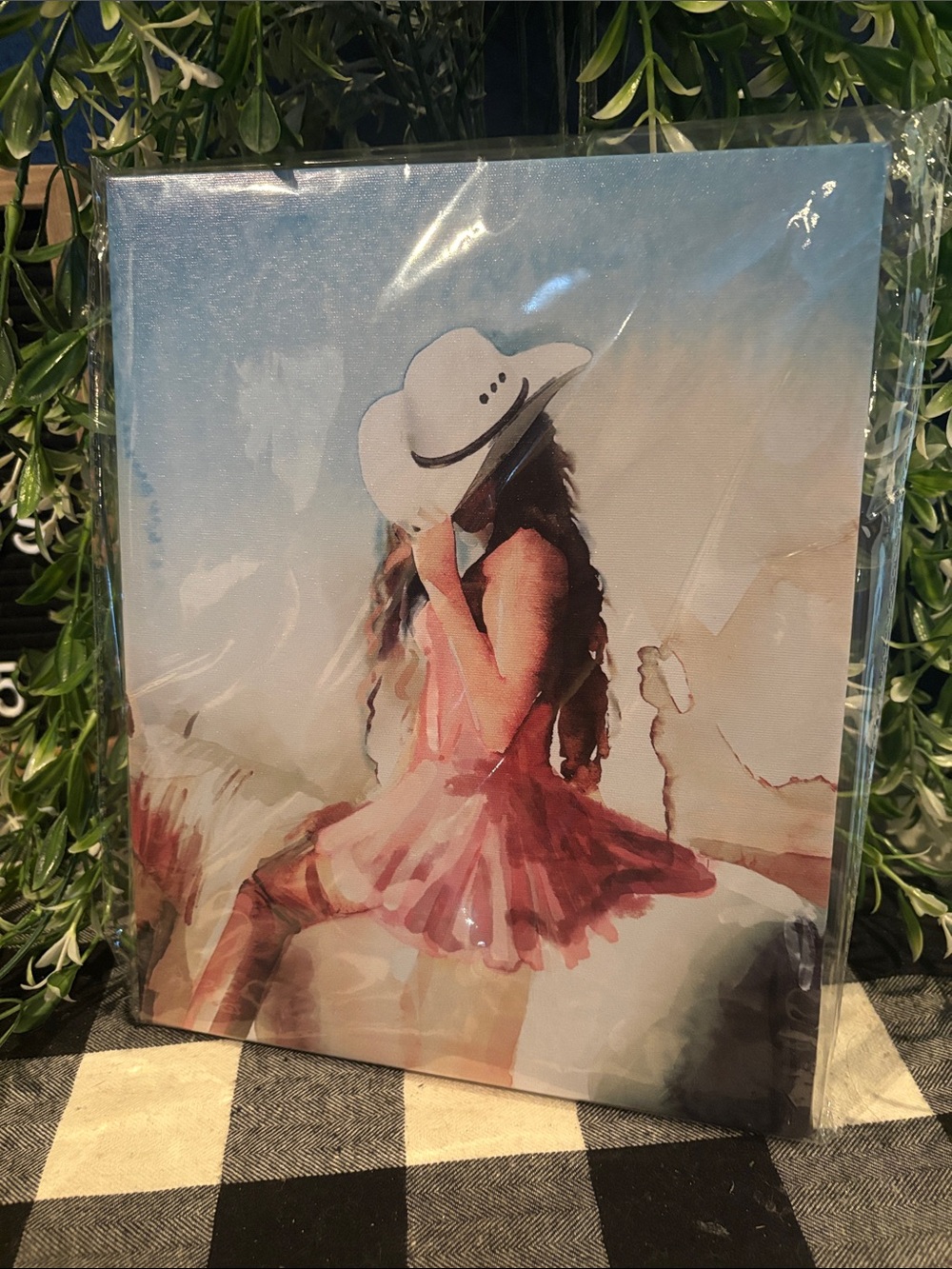 Pink Dress Girl Canvas Wall Art - Home Wall Decor